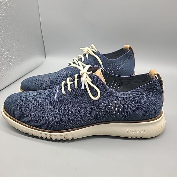 COLE HAAN Men’s Zero Grand Stitchlite Navy Blue Mesh Comfort Oxford Shoes Sz 8.5 main image 4